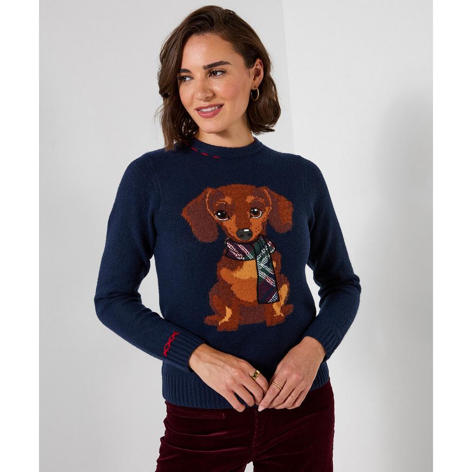 Trixie Pullover mit Dackel-Stickerei