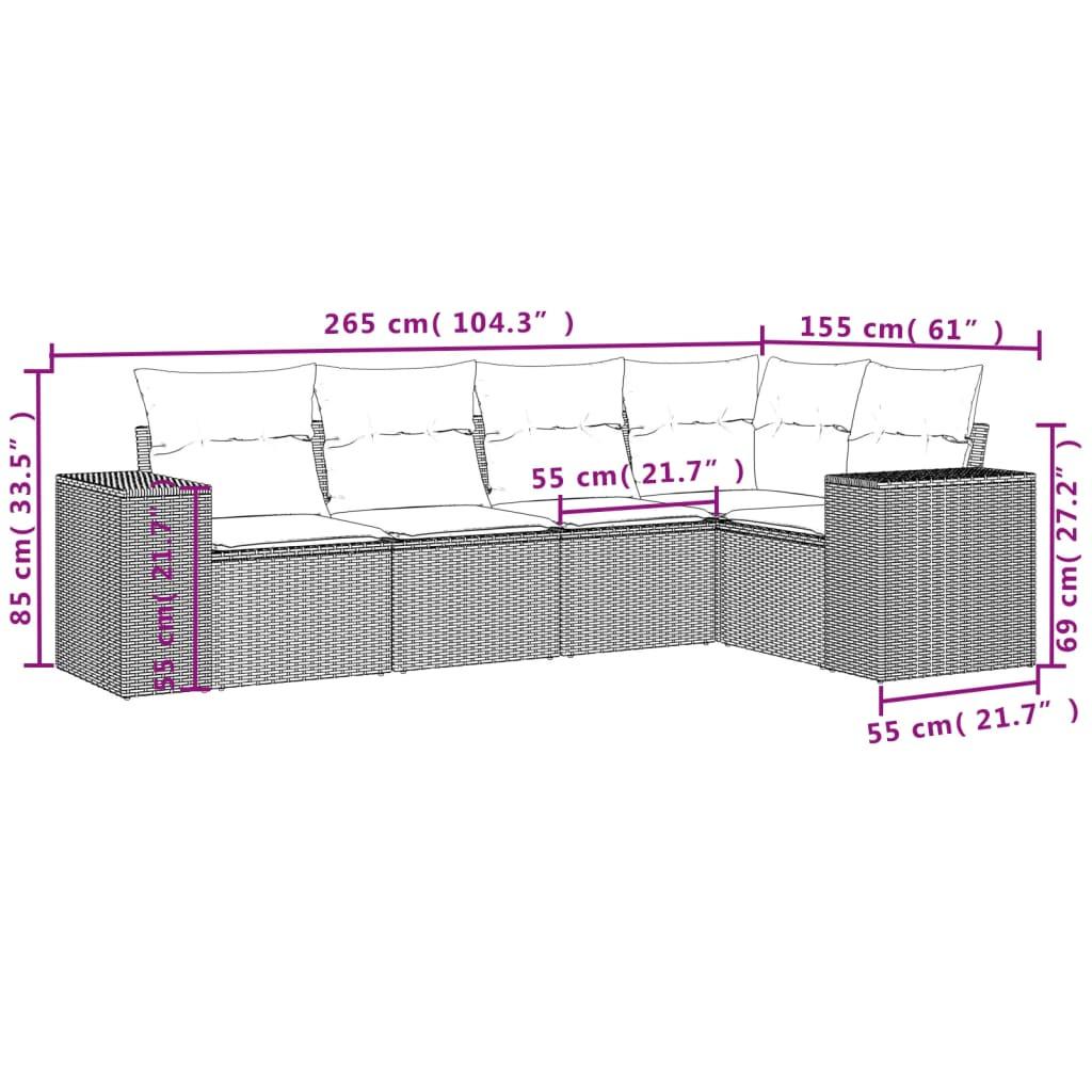 VidaXL Ensemble de canapés de jardin rotin synthétique  