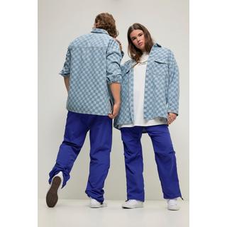 Studio Untold  Camicia di jeans unisex dal taglio oversize con design a scacchi e maniche lunghe 