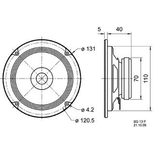 Nedis  BG 13 P - 8 ohms - 13 cm (5 ") Conférenciers de registre complet 