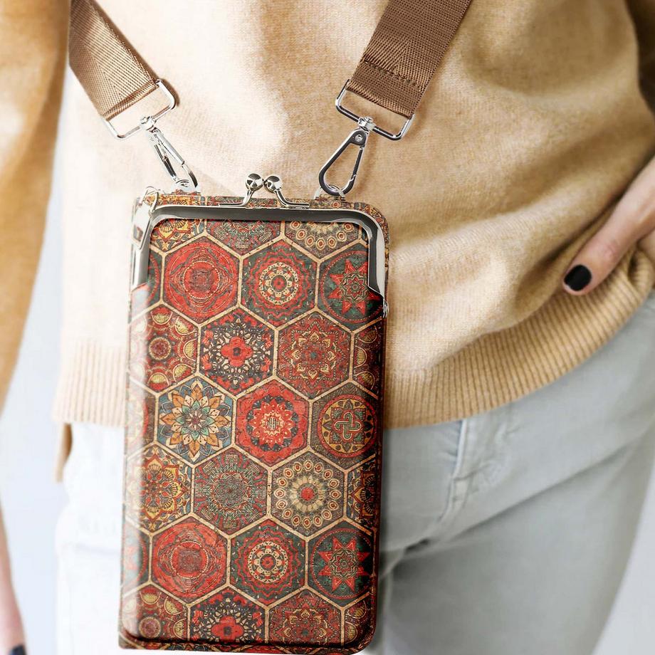 Avizar CorkMosaic Borsello Telefono in Tessuto di Sughero  