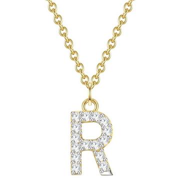 Femme Collier en argent Lettre R