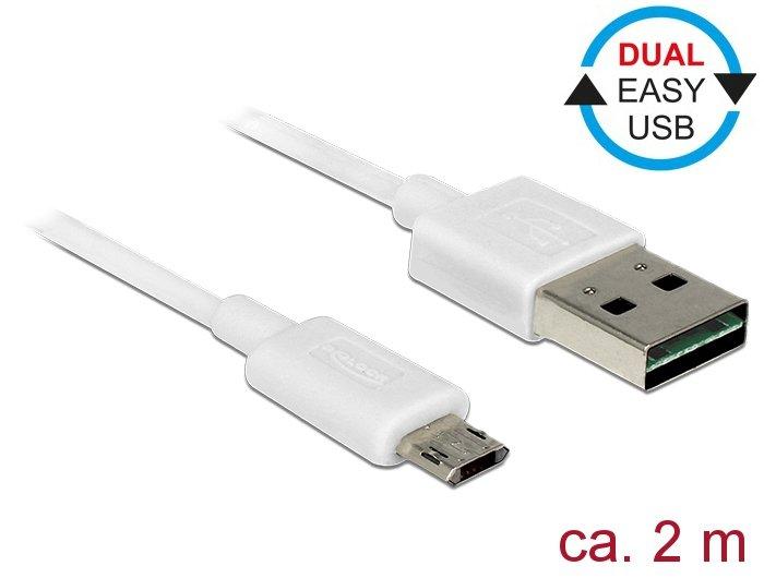 DeLock  84808 USB Kabel 2 m USB 2.0 USB A Micro-USB B Weiß 