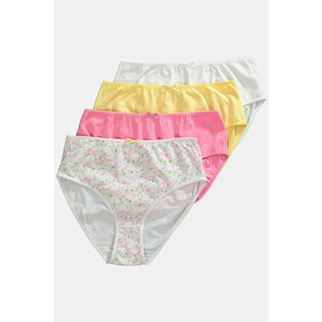 Ulla Popken  Culottes midi, lot de 4, lapin de Pâques/uni, jambes échancrées 