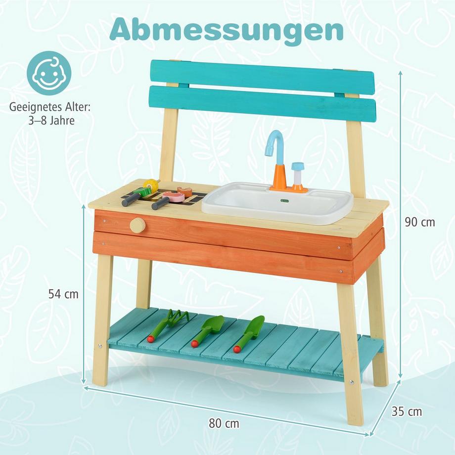Northix Spielküchen-Set für Kinder im Freien  