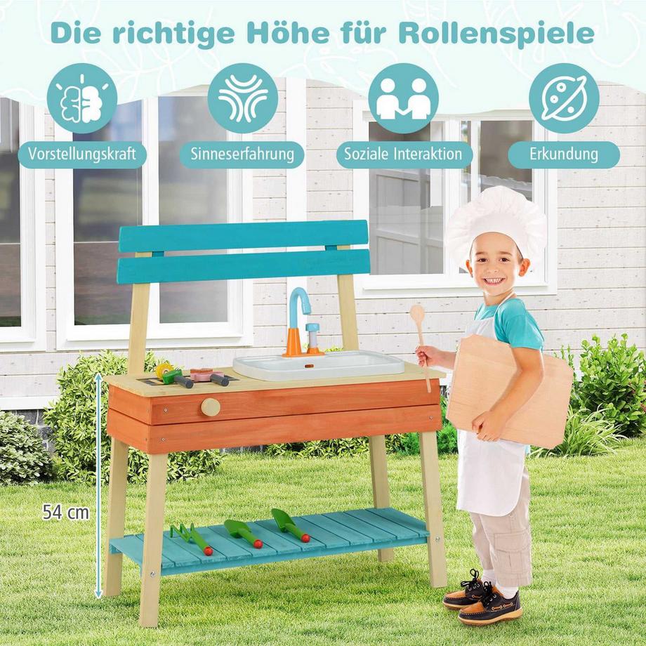 Northix Spielküchen-Set für Kinder im Freien  