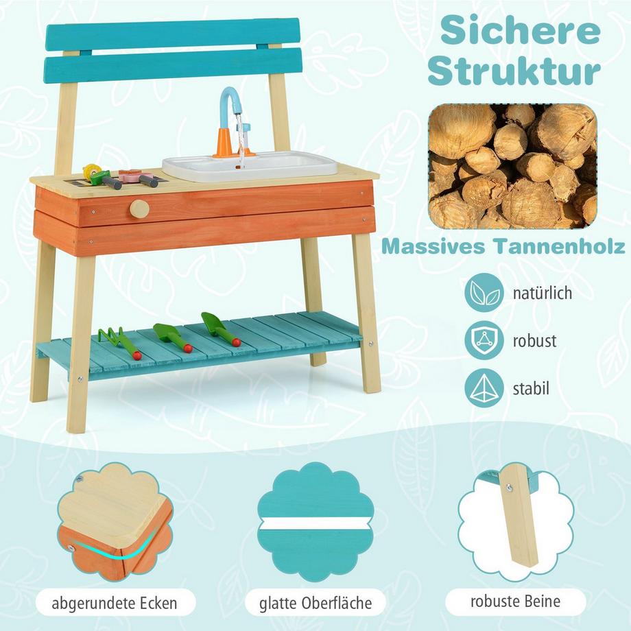 Northix Spielküchen-Set für Kinder im Freien  