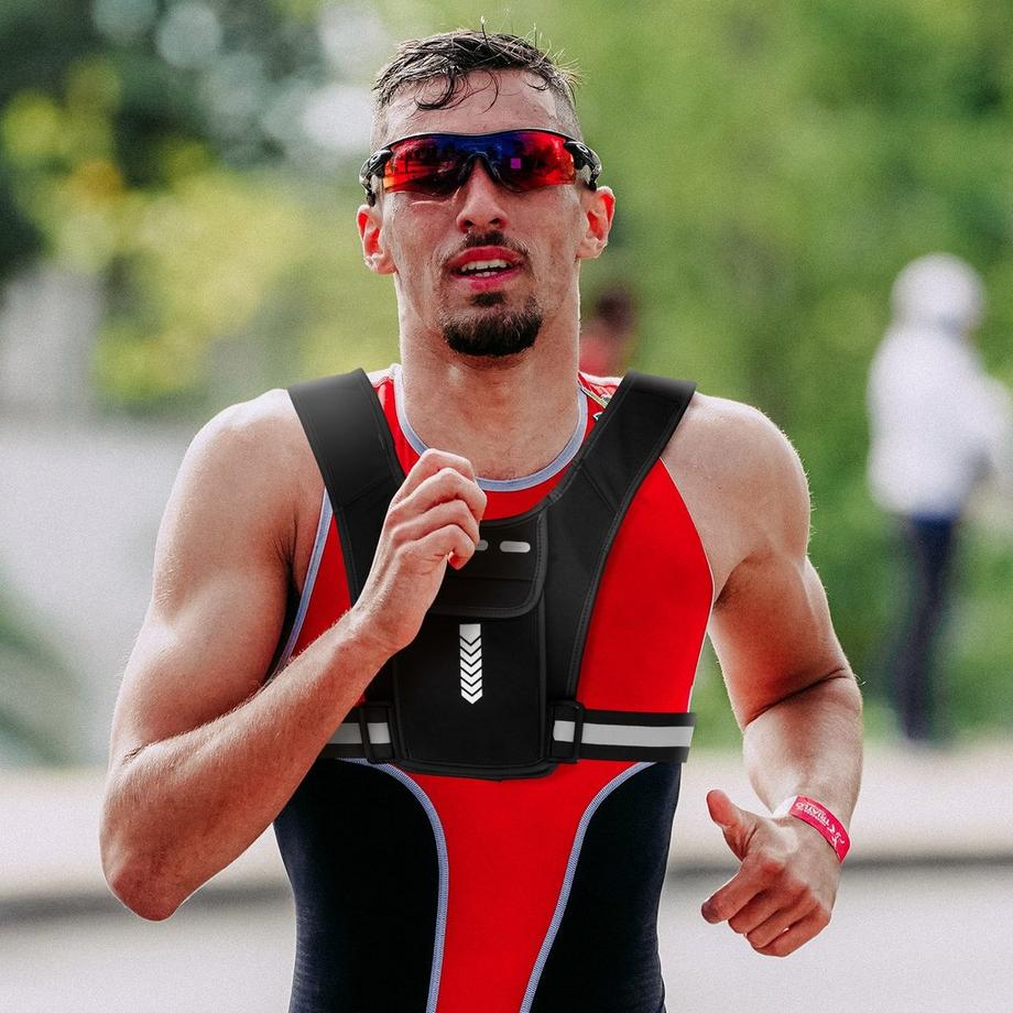 Avizar Gilet Riflettente Porta-telefono Nero  