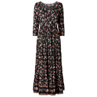 Joe Browns Robe longue froissée en coton à fleurs d’automne et bordure  