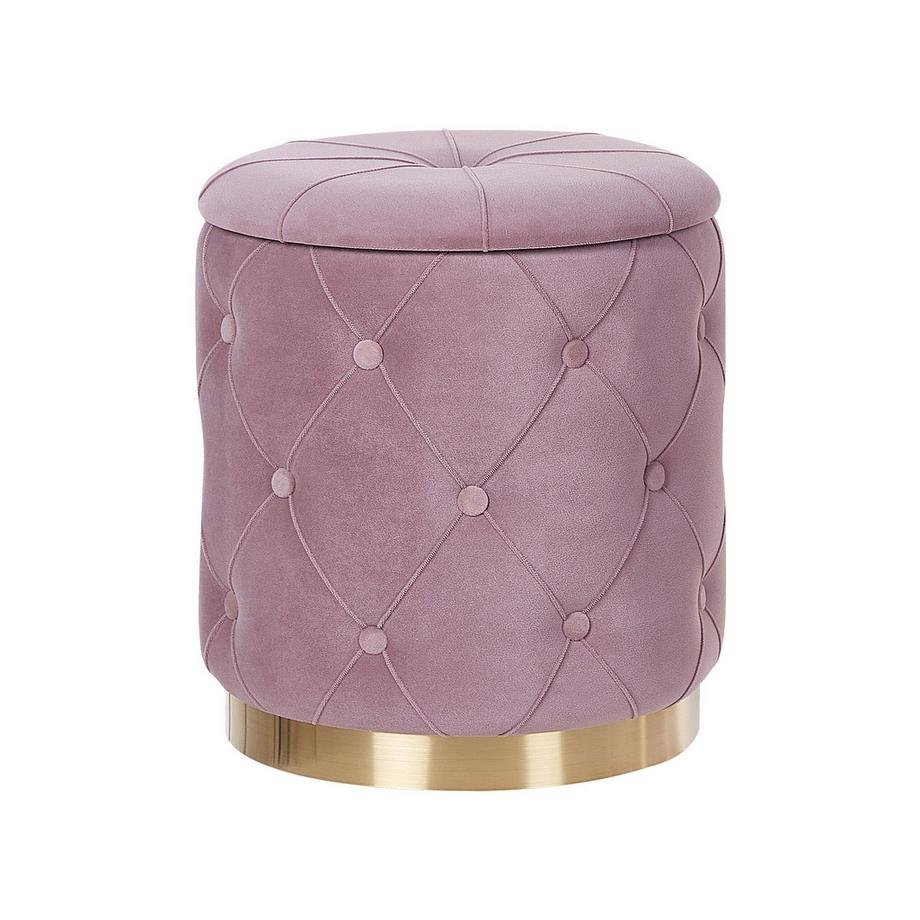 Beliani Set di 2 pouf contenitore en Velluto Retrò PUEBLO  