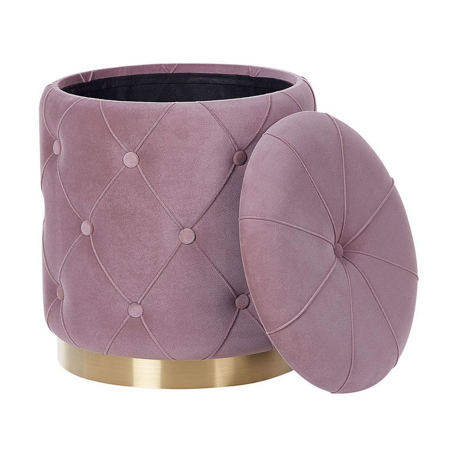 Beliani Set di 2 pouf contenitore en Velluto Retrò PUEBLO  