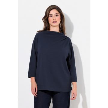 Sweatshirt, Struktur, Stehkragen, Zierfalten, 3/4-Arm