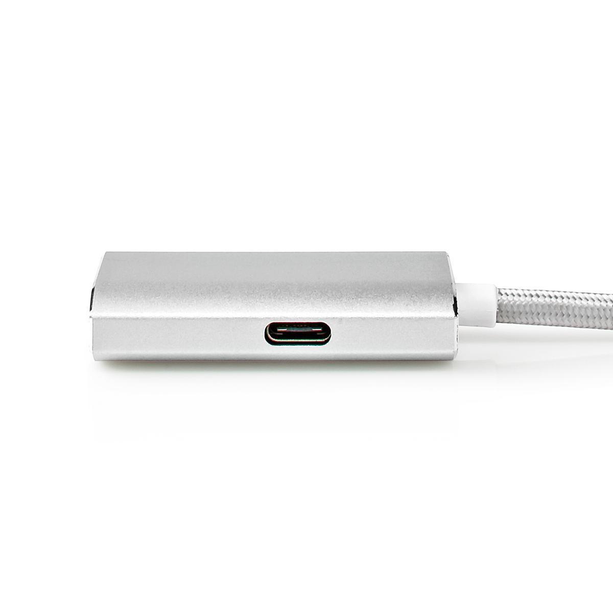Nedis  Adaptateur USB-C™ | USB 3.2 Gen 1 | USB-C™ mâle | HDMI™ femelle | 4K@60Hz | Alimentation électrique | 2,00 m | Rond | Plaqué or | Tressé / Nylon | Argent | Boîte avec fenêtre couverte 