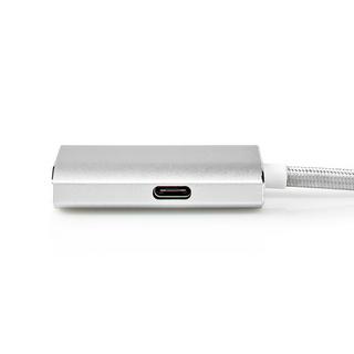 Nedis  Adaptateur USB-C™ | USB 3.2 Gen 1 | USB-C™ mâle | HDMI™ femelle | 4K@60Hz | Alimentation électrique | 2,00 m | Rond | Plaqué or | Tressé / Nylon | Argent | Boîte avec fenêtre couverte 