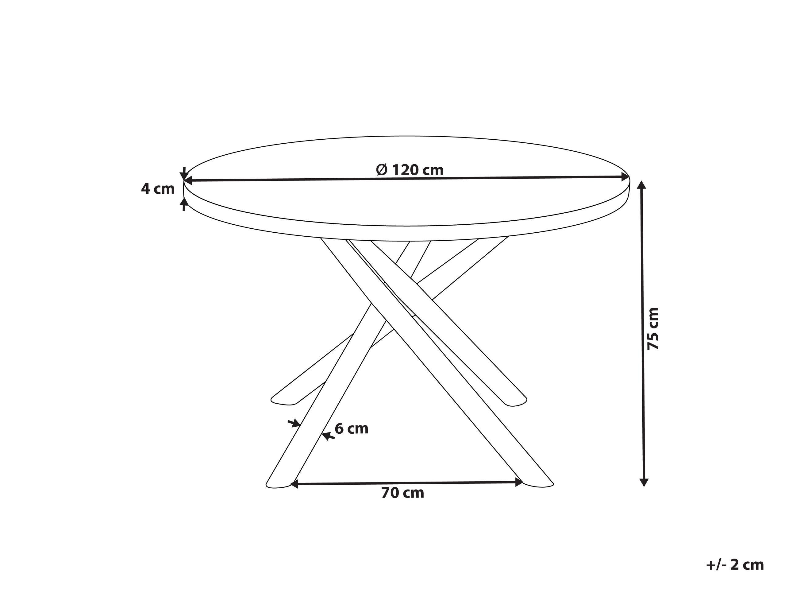 Beliani Tavolo da pranzo en Fibra a media densità (MDF) Moderno LORENZO  