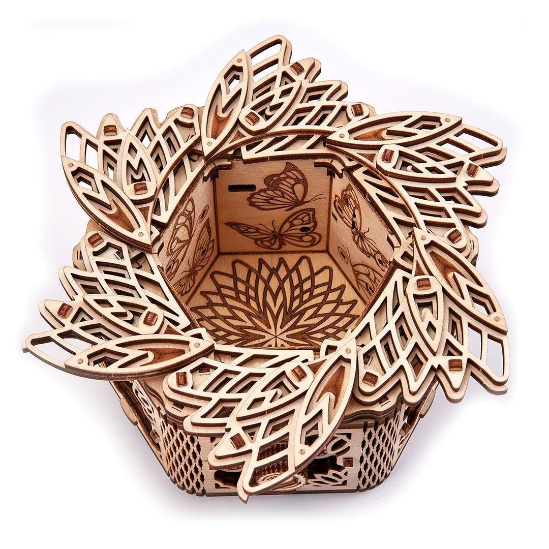 Wood Trick  Mystery Flower - Boîte à bijoux - Kit de construction en bois 3D 