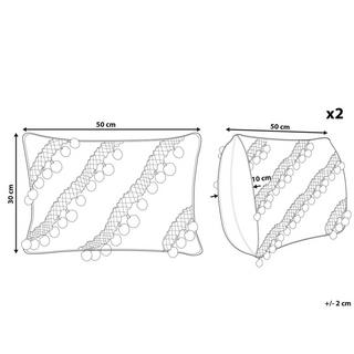 Beliani Dekokissen aus Viskose Boho AYROOR  