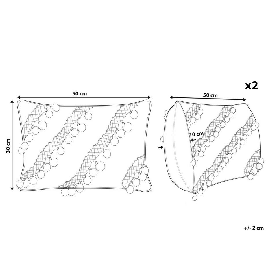 Beliani Coussin en Soie artificielle Boho AYROOR  
