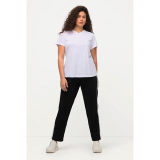 Ulla Popken  Pantalon de jogging à taille élastique et bande fantaisie le long de la jambe 