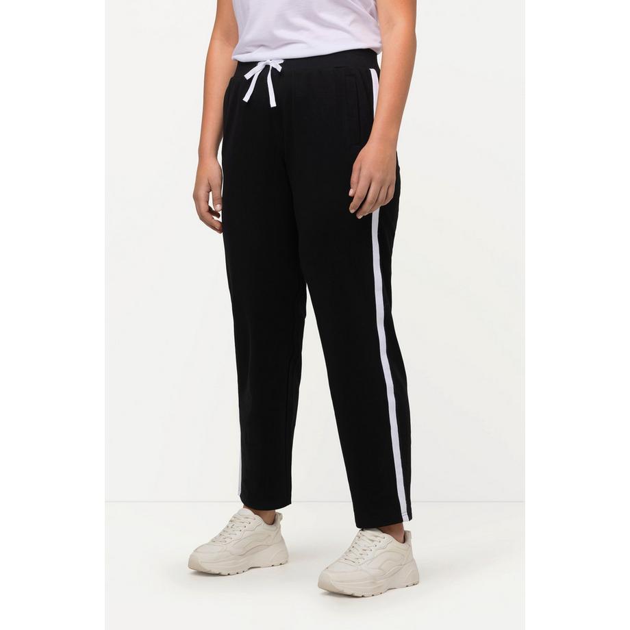 Ulla Popken Pantalon de jogging Taille élastique Bandes latérales  