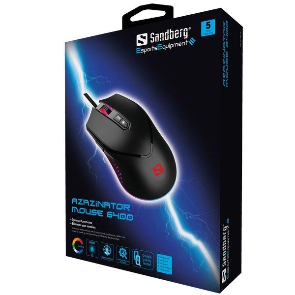 Sandberg  640-20 mouse Mano destra USB tipo A 6400 DPI 