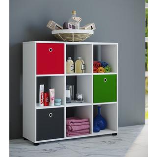 VCM Holzregal stehend | platzsparendes Regal | Maße: H. 93 x B. 90 x T. 30 cm | Elegantes Regal stehend | Aufbewahrungsregal | Bücherregal - Benas-3x3  