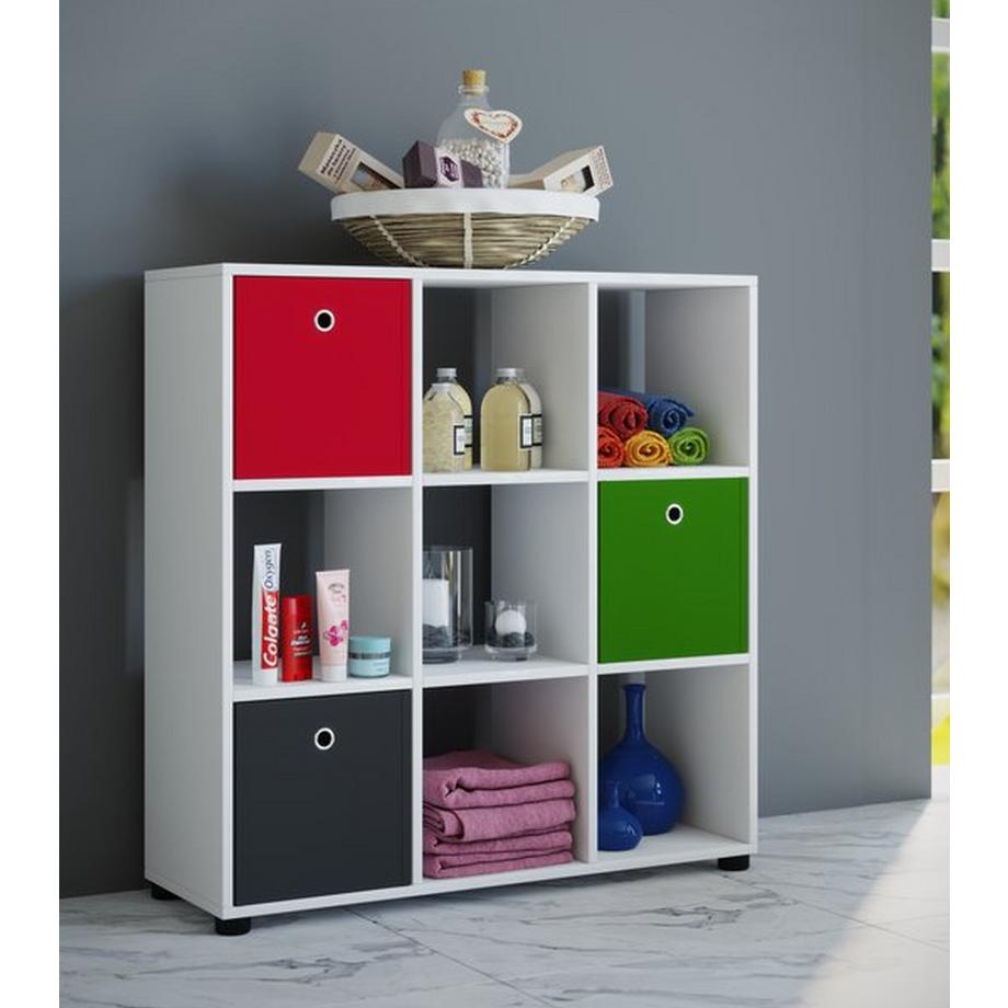 VCM Bois Étagère sur pied Bibliothèque Déco Livres Étagère sur pied Séparation de pièce Benas-3x3  