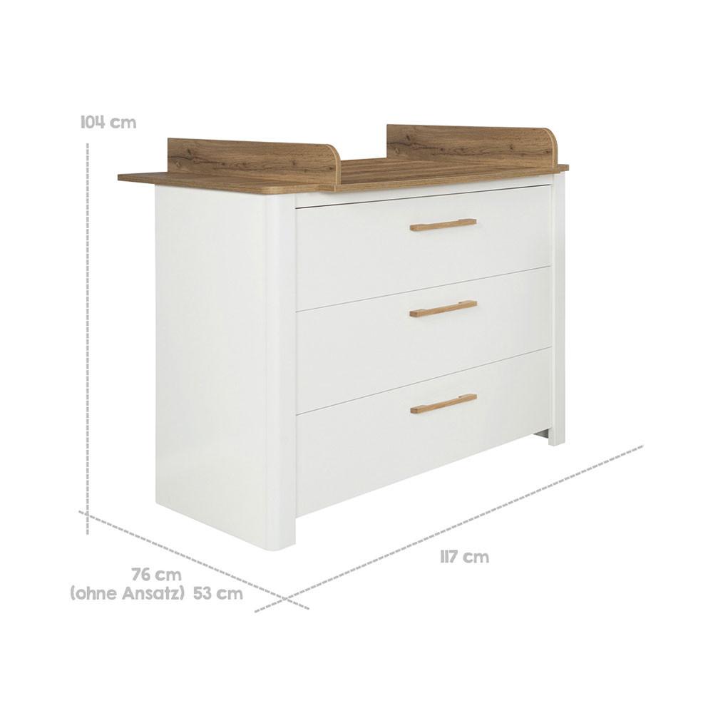 roba  Commode à langer Ava profondeur d'armoire blanc 