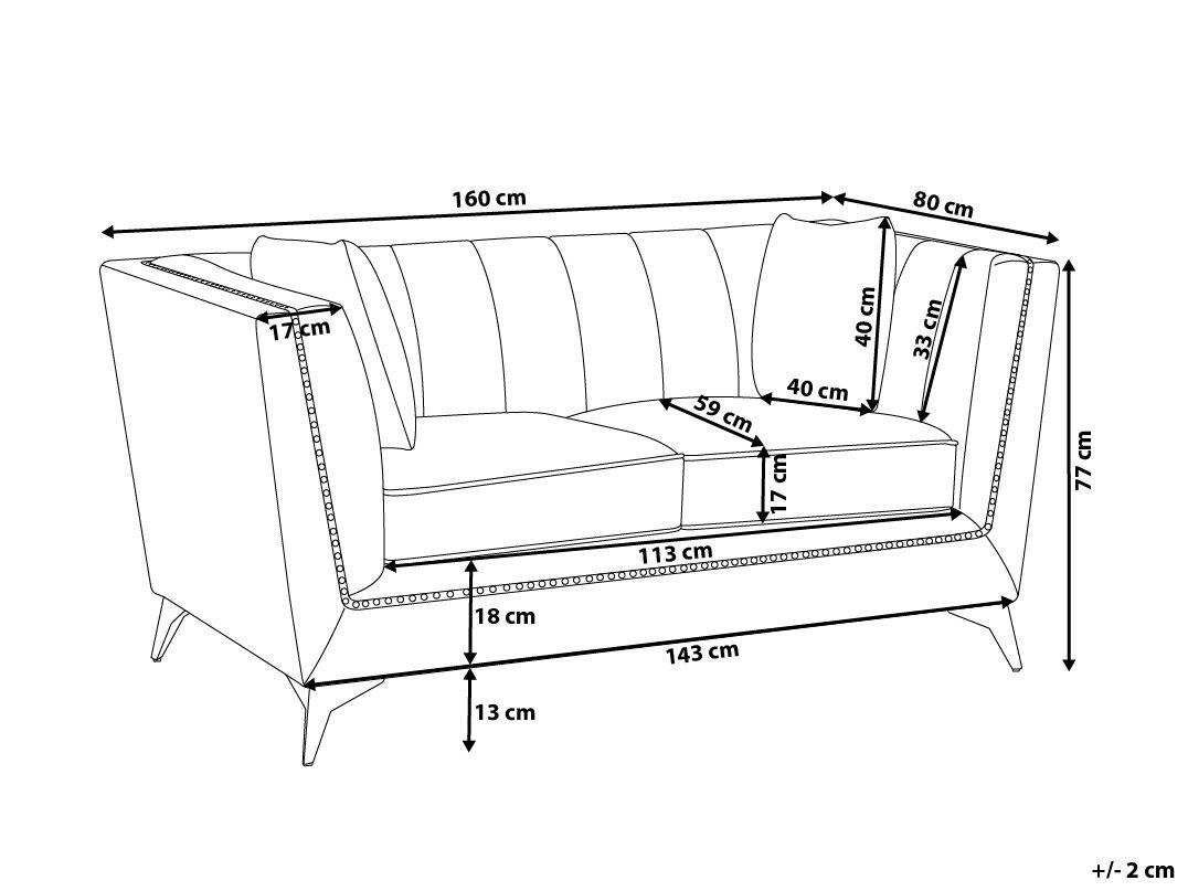 Beliani 2 Sitzer Sofa aus Samtstoff Glamourös GAULA  