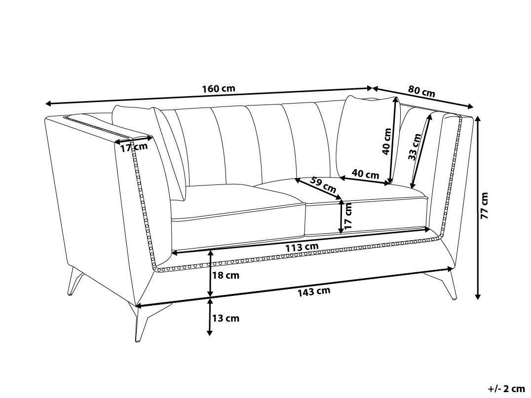 Beliani 2 Sitzer Sofa aus Samtstoff Glamourös GAULA  