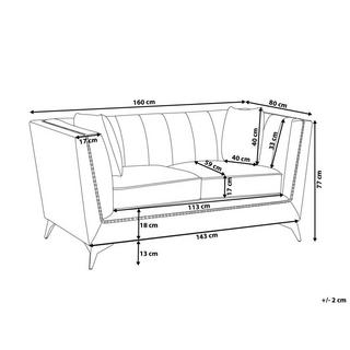 Beliani 2 Sitzer Sofa aus Samtstoff Glamourös GAULA  