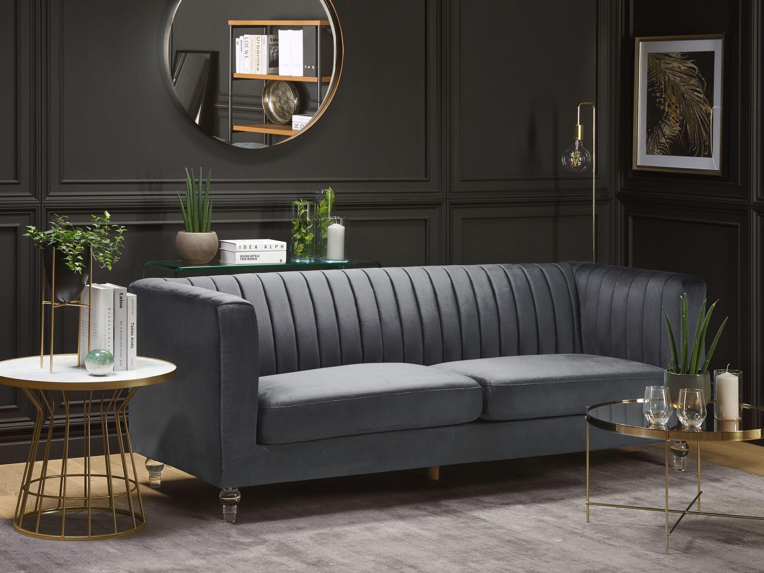 Beliani 3 Sitzer Sofa aus Samtstoff Modern ARVIKA  