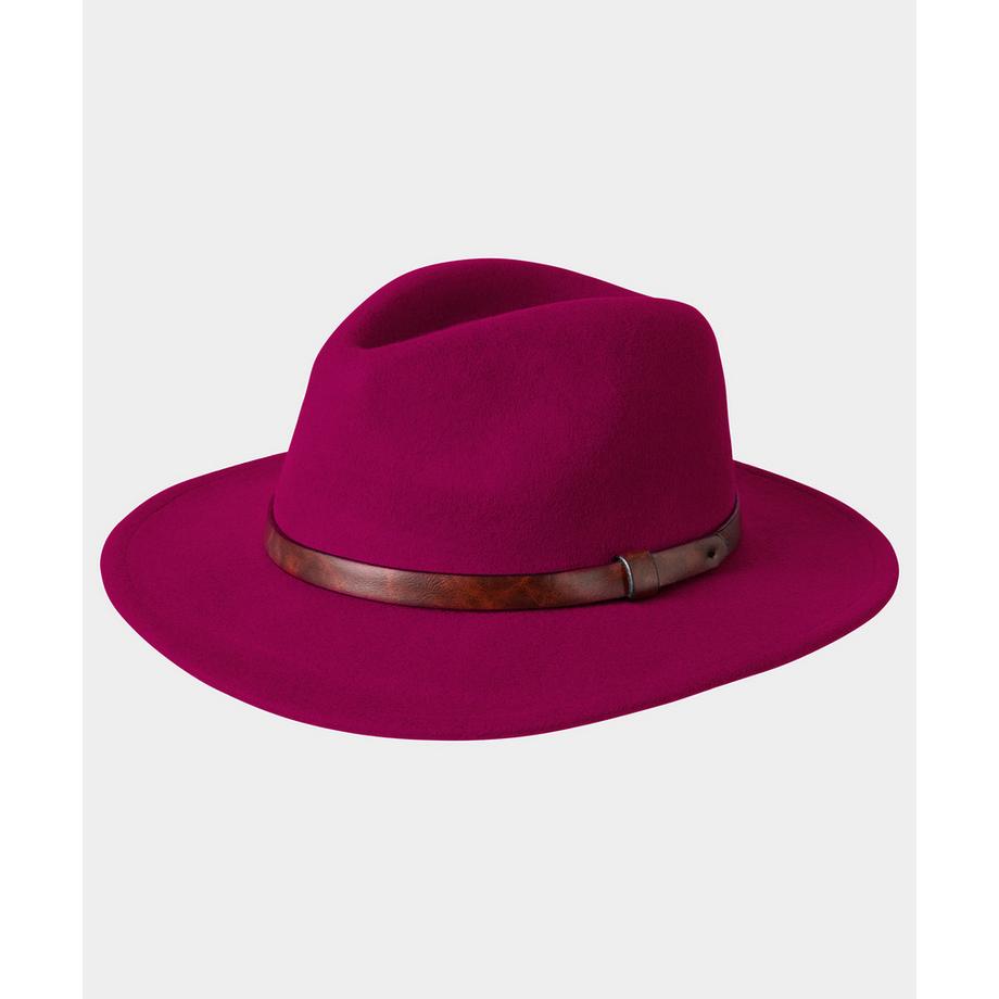 Woll-Fedora mitem Kunstlederrand