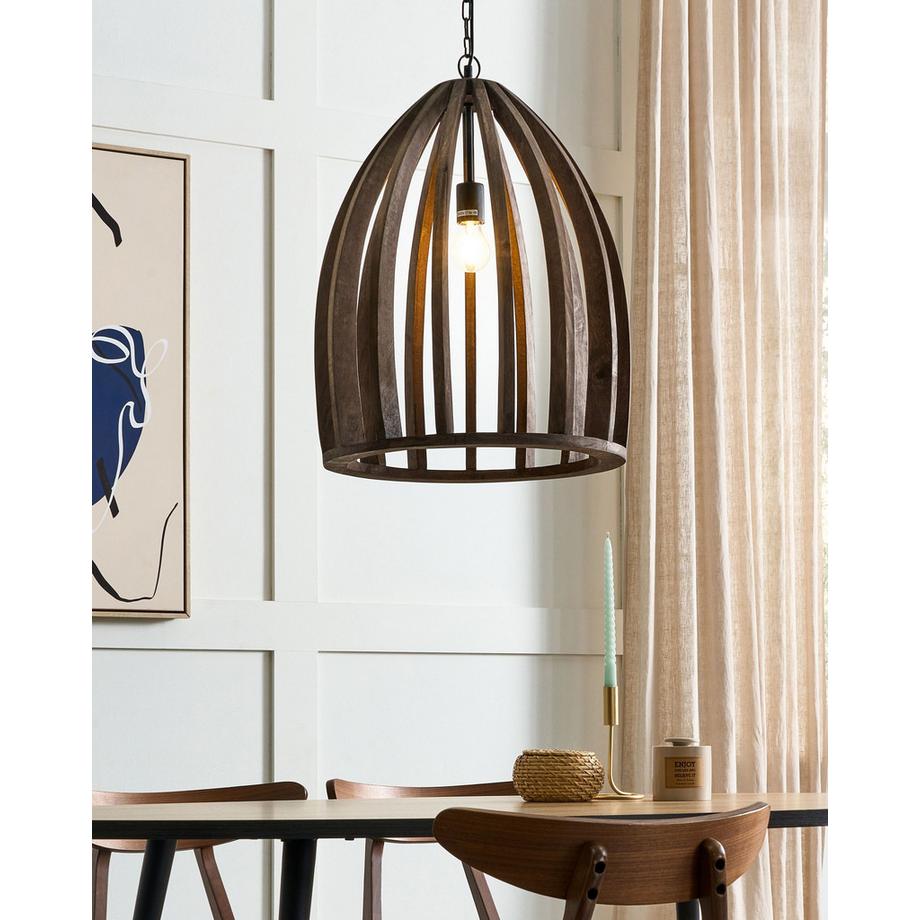 Beliani Lampada a sospensione en Legno di mango  MANAIR  