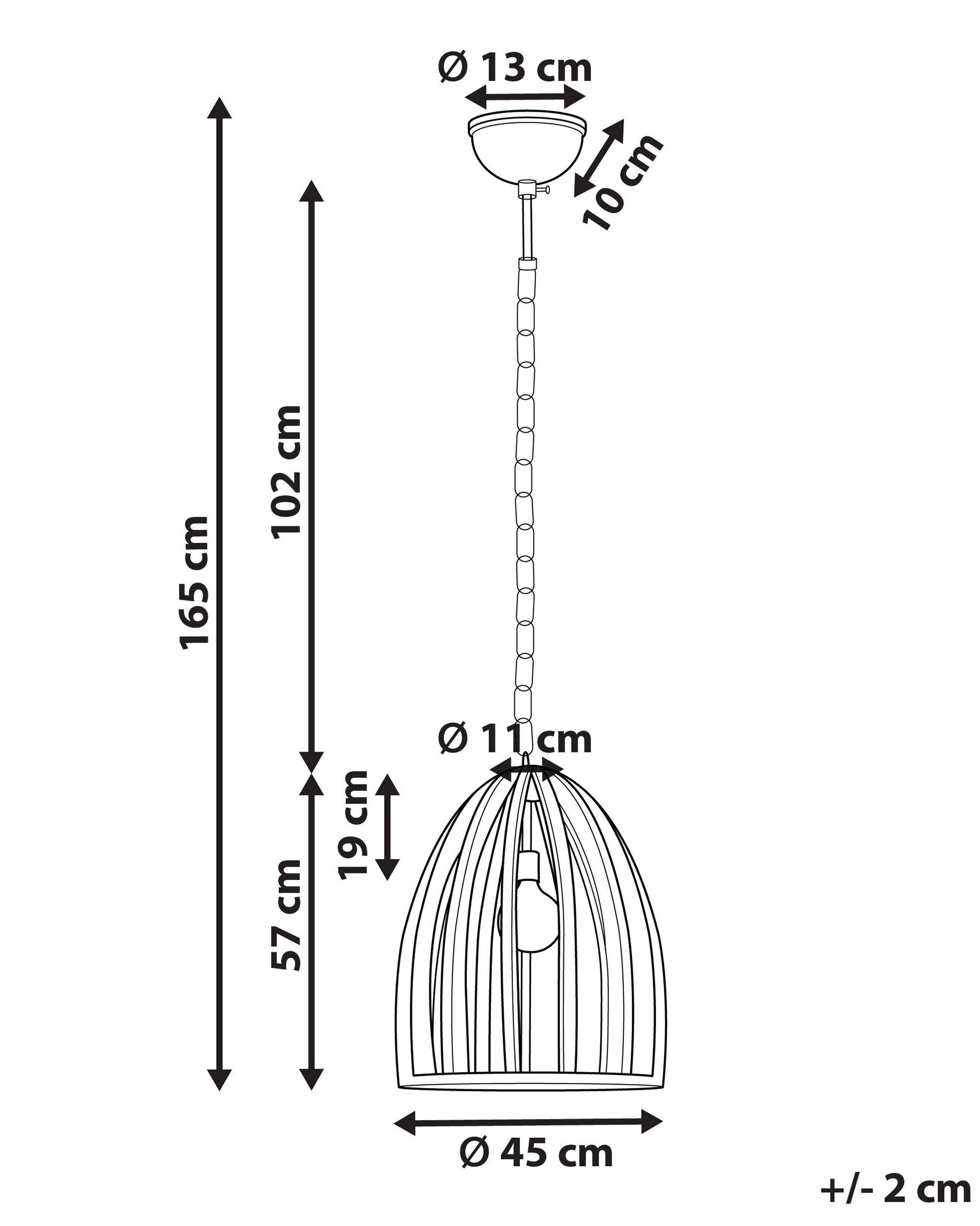 Beliani Lampe suspension en Manguier Boho MANAIR  