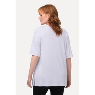 Ulla Popken  T-shirt con davanti doppio, scollo a V e mezze maniche 