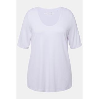 Ulla Popken  T-shirt con davanti doppio, scollo a V e mezze maniche 