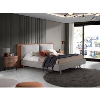 ANGEL CERDA Braunes Ökolederbett mitem Stoff  