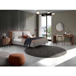 ANGEL CERDA Braunes Ökolederbett mitem Stoff  