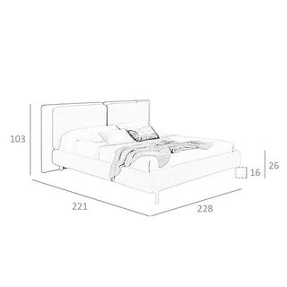 ANGEL CERDA Braunes Ökolederbett mitem Stoff  