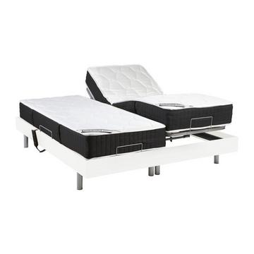 Lit électrique relaxation tout plots matelas ressorts ensachés mémoire forme PHANES de DREAMEA moteurs OKIN