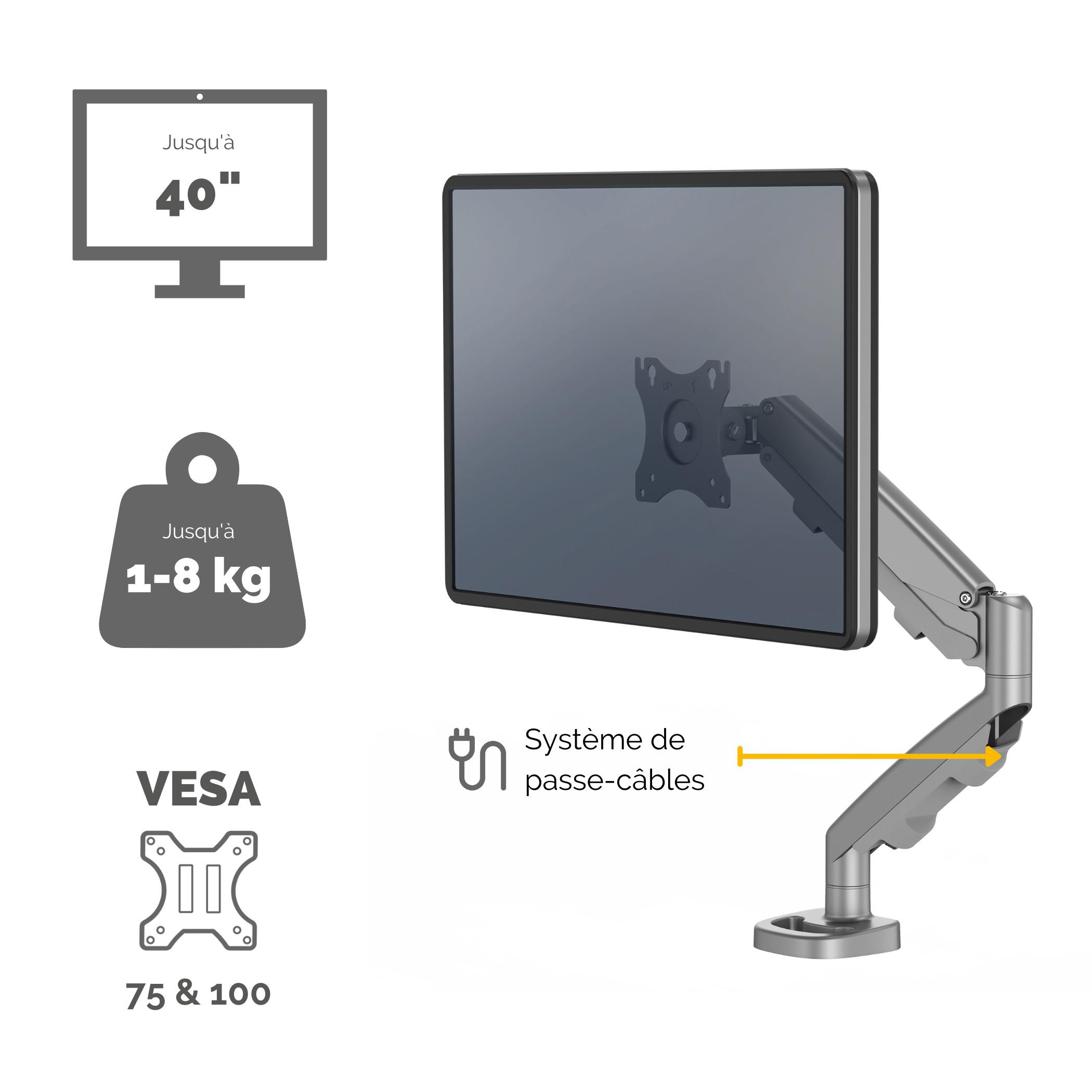 Fellowes  Eppa 9683001 supporto da tavolo per Tv a schermo piatto 101,6 cm (40") Argento Scrivania 