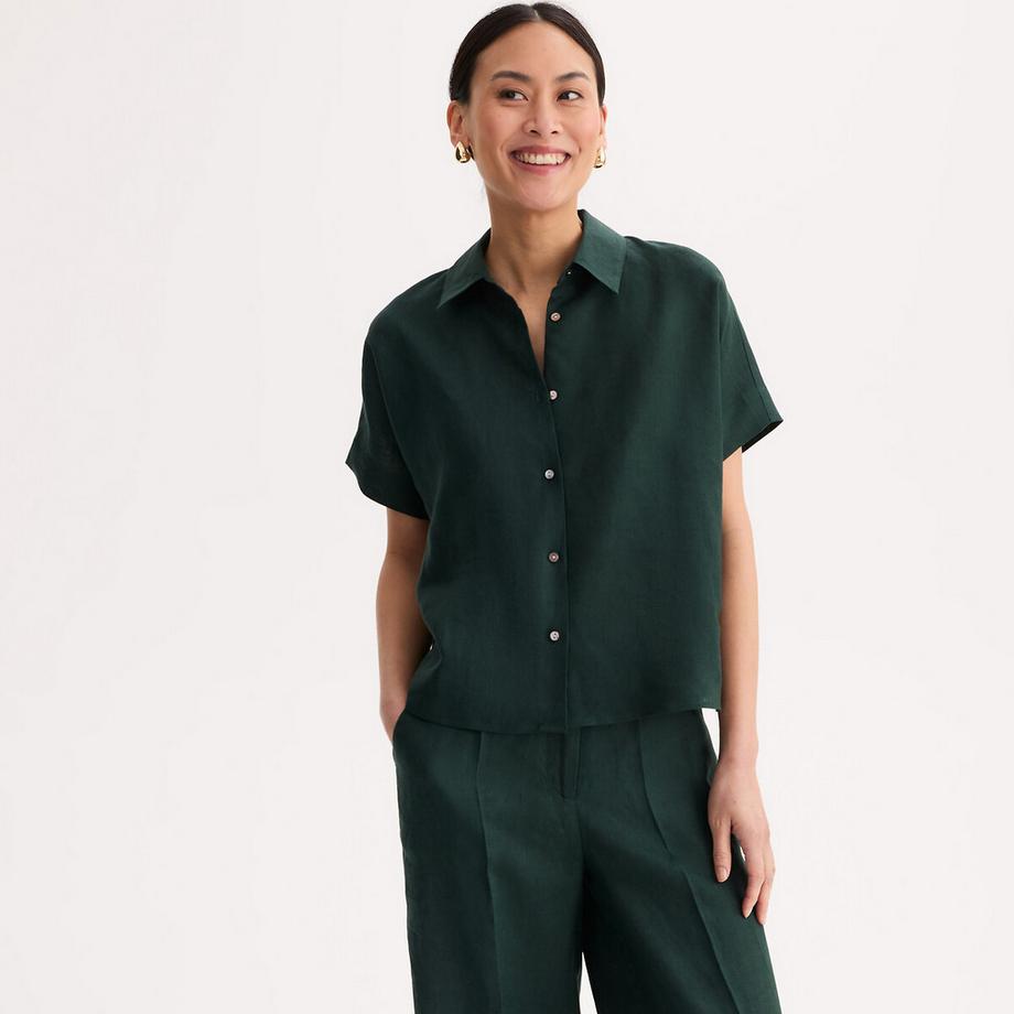 Chemise en lin manches courtes&nbsp;