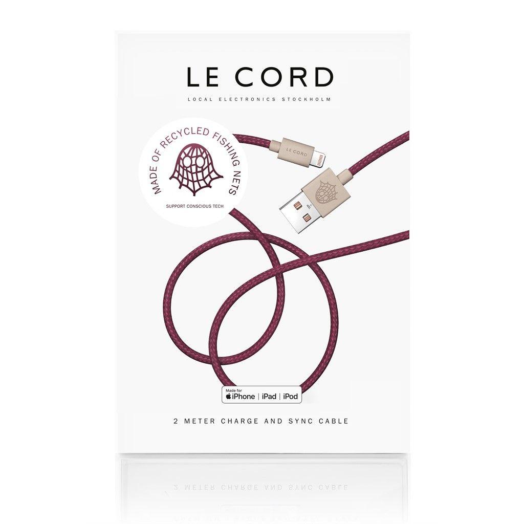 Le Cord  Ghost Net 2.0  (USB-A to Lightning) - Plum 