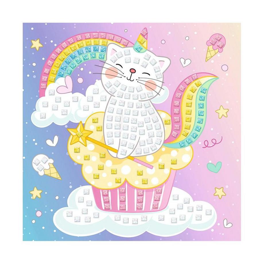 Ursus  URSUS Moosgummi Mosaik 8420018 Glitter Kittycorn 25x25cm 