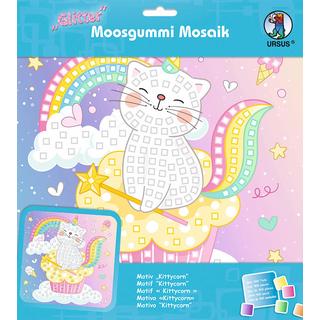 Ursus  URSUS Moosgummi Mosaik 8420018 Glitter Kittycorn 25x25cm 