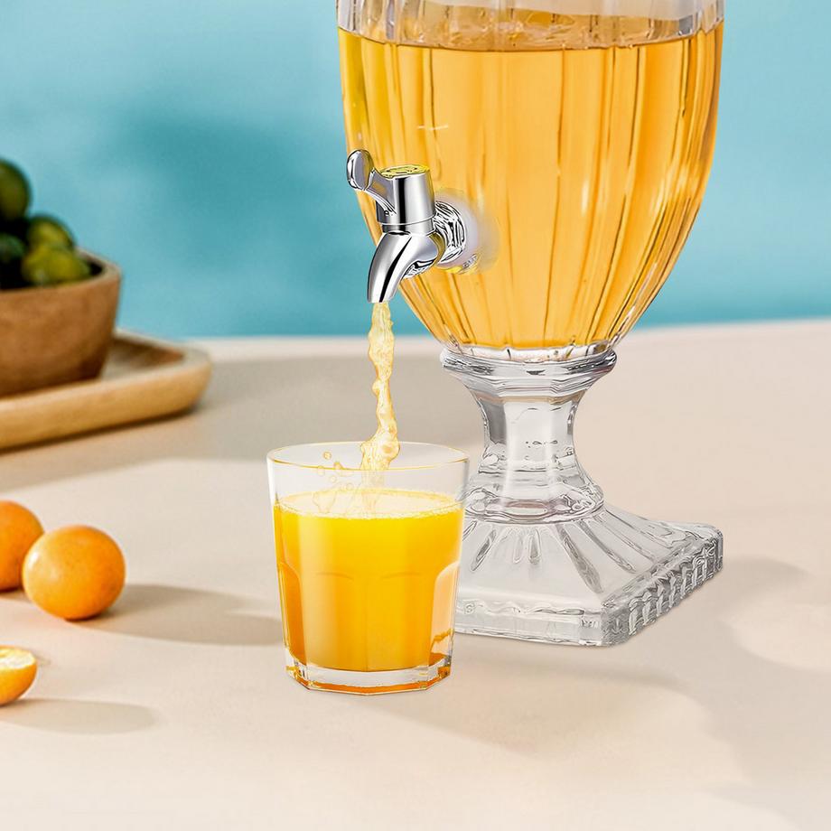 Avizar  Glas-Saftbrunnen mit Wasserhahn 3L 