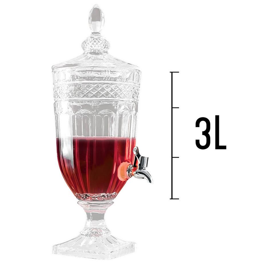 Avizar  Glas-Saftbrunnen mit Wasserhahn 3L 