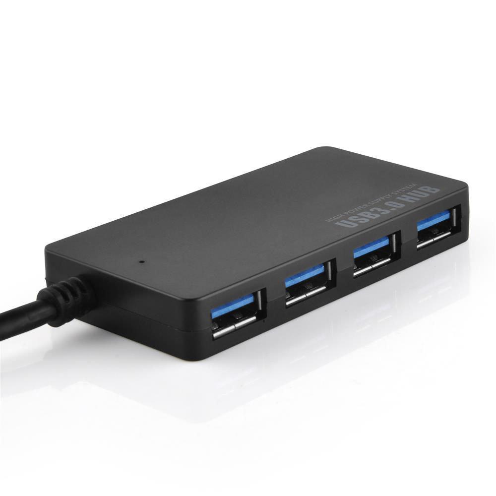 Cadorabo  Hub USB 4 ports USB 3.0 multi-interface Plug & Play avec USB-C mâle de type-C femelle et alimentation adaptée aux ordinateurs portables, tablettes et appareils modernes avec port de charge USB-C en SCHWARZ 