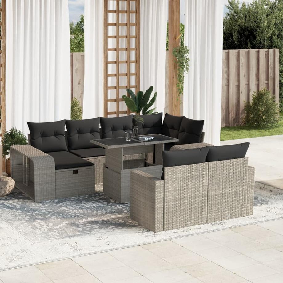 VidaXL set divano da giardino Polirattan  